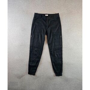 Vince Cargo Pants Womens 0 Black Linen Blend Utility Joggers Stretch‎ Minimalist